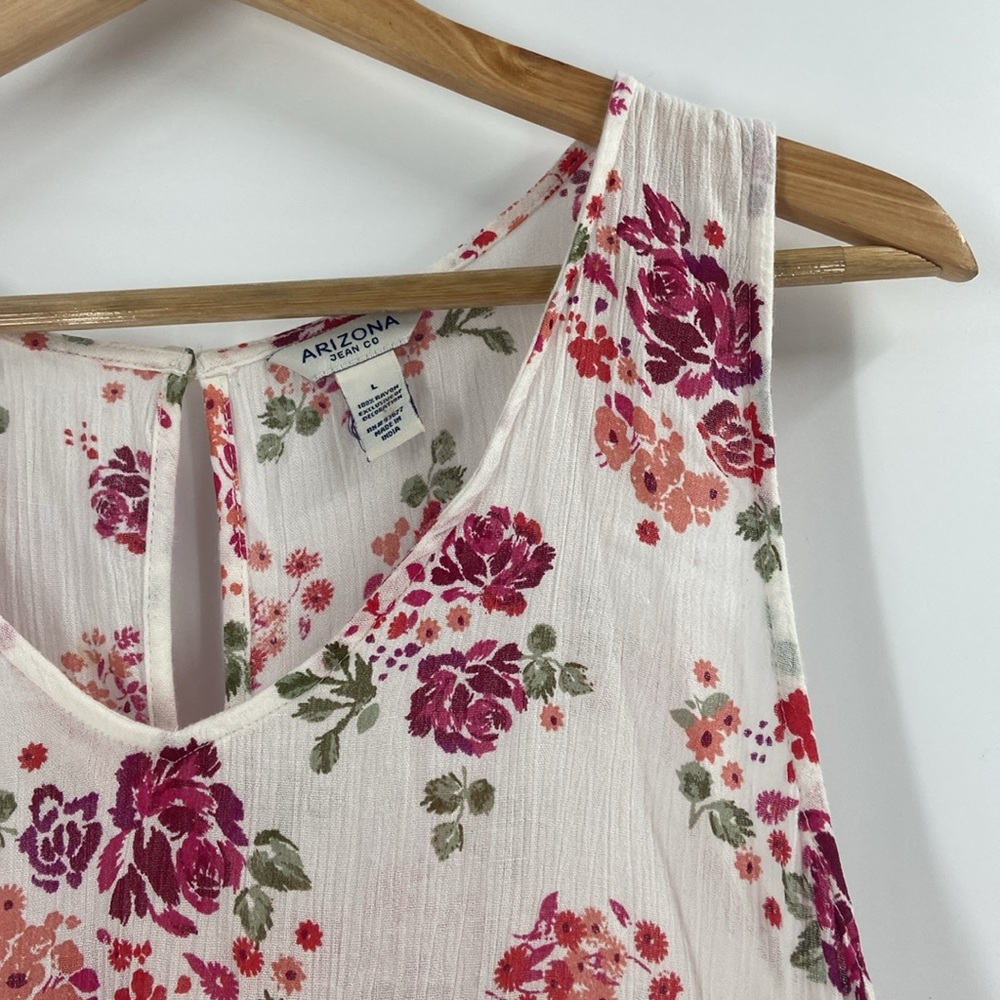 Arizona Jean Company floral tiered flouncy baby doll top large - Picture 6 of 13